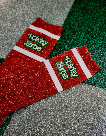 Holiday Barbie Socks