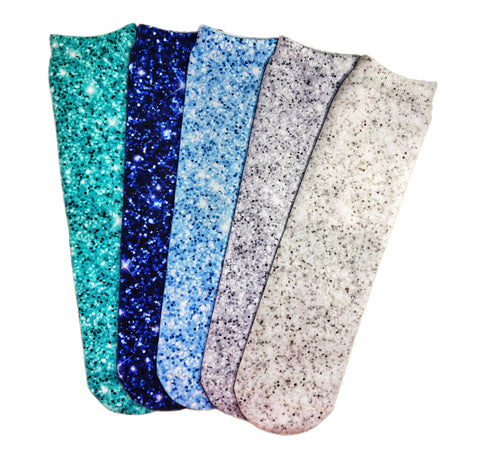 Icy Faux Glitter Socks, Winter Colors