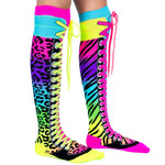 MADMIA BRAND - Neon Animal Print Laces Socks