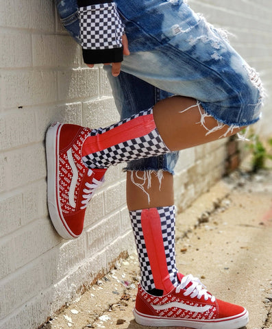 Red Check YaSelf Socks - Sweet Reasons