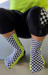 Neon Yellow Check YaSelf Socks - Sweet Reasons