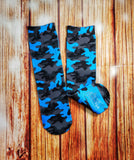 Electric Blue Camo Socks - Sweet Reasons