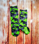 Neon Green Camo Socks - Sweet Reasons