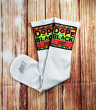 Dope Black Family Tube Socks - Choose to Say "Dad", "Mom", or "Kid" - Sweet Reasons