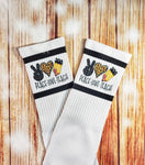 Peace Love Teach Tube Socks - Sweet Reasons