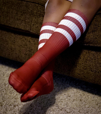 Burgundy Full Colored Tube Socks - Sweet Reasons