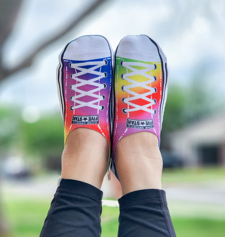 Rainbow Converse Inspired Socks - Sweet Reasons