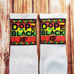 Dope Black Family Tube Socks - Choose to Say "Dad", "Mom", or "Kid" - Sweet Reasons