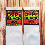 Dope Black Family Tube Socks - Choose to Say "Dad", "Mom", or "Kid" - Sweet Reasons