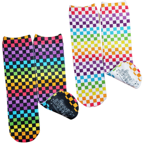 Rainbow Checkered Socks - Sweet Reasons