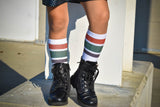 Fall Retro Tube Socks - Rust, Olive, Dark Gray - Sweet Reasons