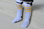 Monochrome Pattern Party Socks (Mustard) - Sweet Reasons