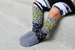 Monochrome Pattern Party Socks (Olive) - Sweet Reasons