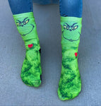 Grinch Fur Socks