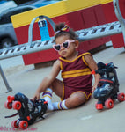 Fall Retro Tube Socks - Burgundy & Gold - Sweet Reasons