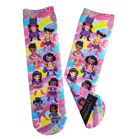Superhero Girl Cartoons Socks - Sweet Reasons