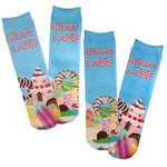 Candy Land Custom Name Socks - Sweet Reasons