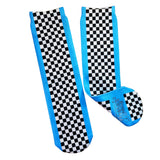 Bright Blue Check YaSelf Socks - Sweet Reasons