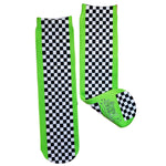 Neon Green Check YaSelf Socks - Sweet Reasons