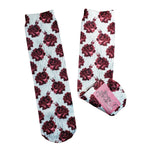 Burgundy Rose Floral Socks - Sweet Reasons