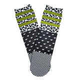 Monochrome Pattern Party Socks (Olive) - Sweet Reasons