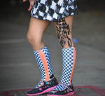 Neon Orange Check YaSelf Socks - Sweet Reasons