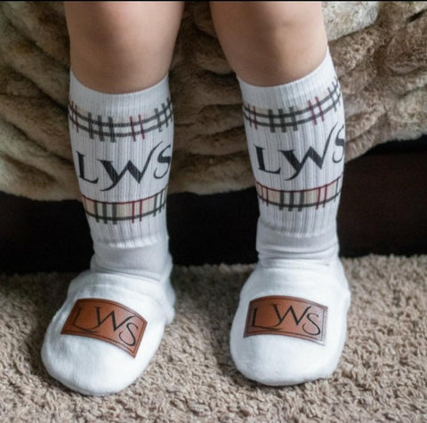 Designer Plaid Tube Socks (Leave Initials In Notes At Checkout) - Sweet Reasons