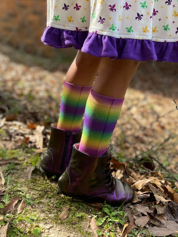 Mardi Gras Ombre Socks - Sweet Reasons