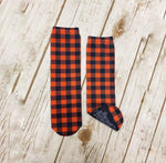 Burnt Orange Buffalo Plaid Socks - Sweet Reasons