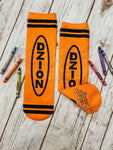 Orange Crayon Socks - Sweet Reasons