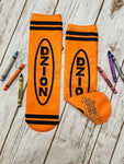 Orange Crayon Socks - Sweet Reasons