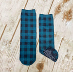 Teal Buffalo Plaid Socks - Sweet Reasons