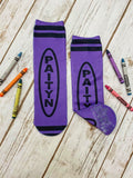 Purple Crayon Socks - Sweet Reasons