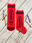 Red Crayon Socks - Sweet Reasons