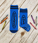 Blue Crayon Socks - Sweet Reasons